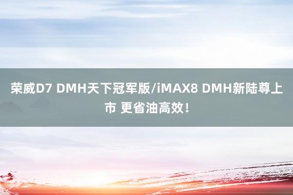 荣威D7 DMH天下冠军版/iMAX8 DMH新陆尊上市 更省油高效！