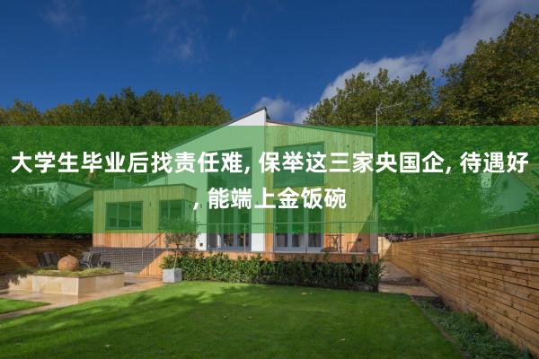 大学生毕业后找责任难, 保举这三家央国企, 待遇好, 能端上金饭碗
