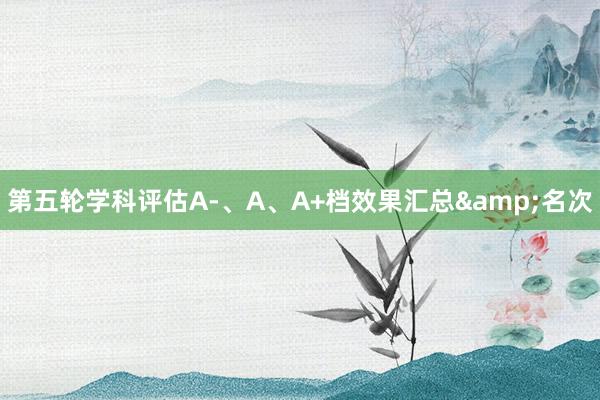 第五轮学科评估A-、A、A+档效果汇总&名次