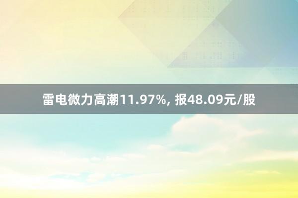 雷电微力高潮11.97%, 报48.09元/股